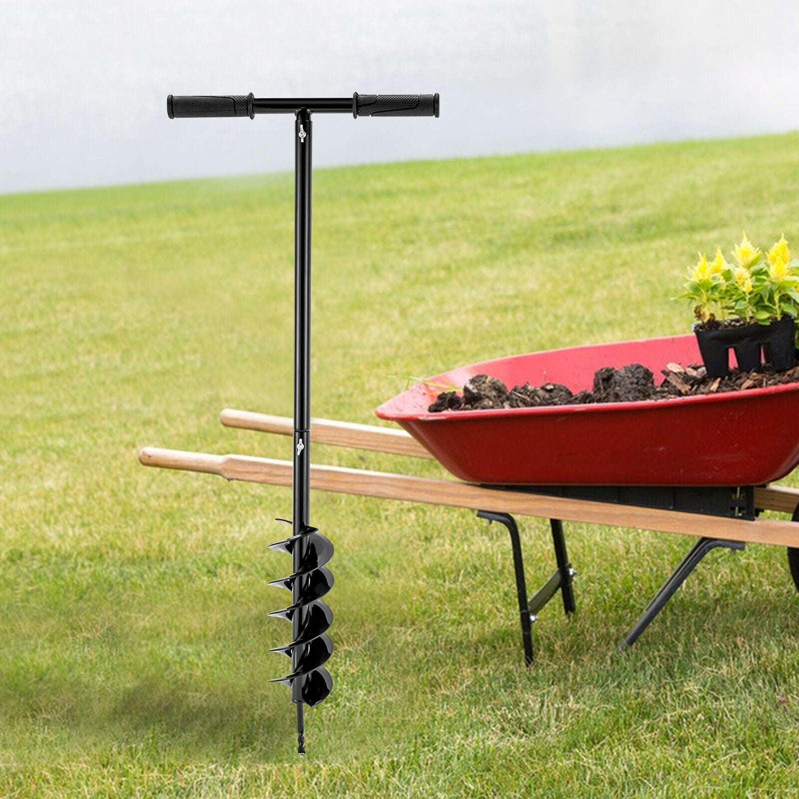 Modern Manual Hole Auger Digger, 4'' Manual Hand Post Hole Auger Hand