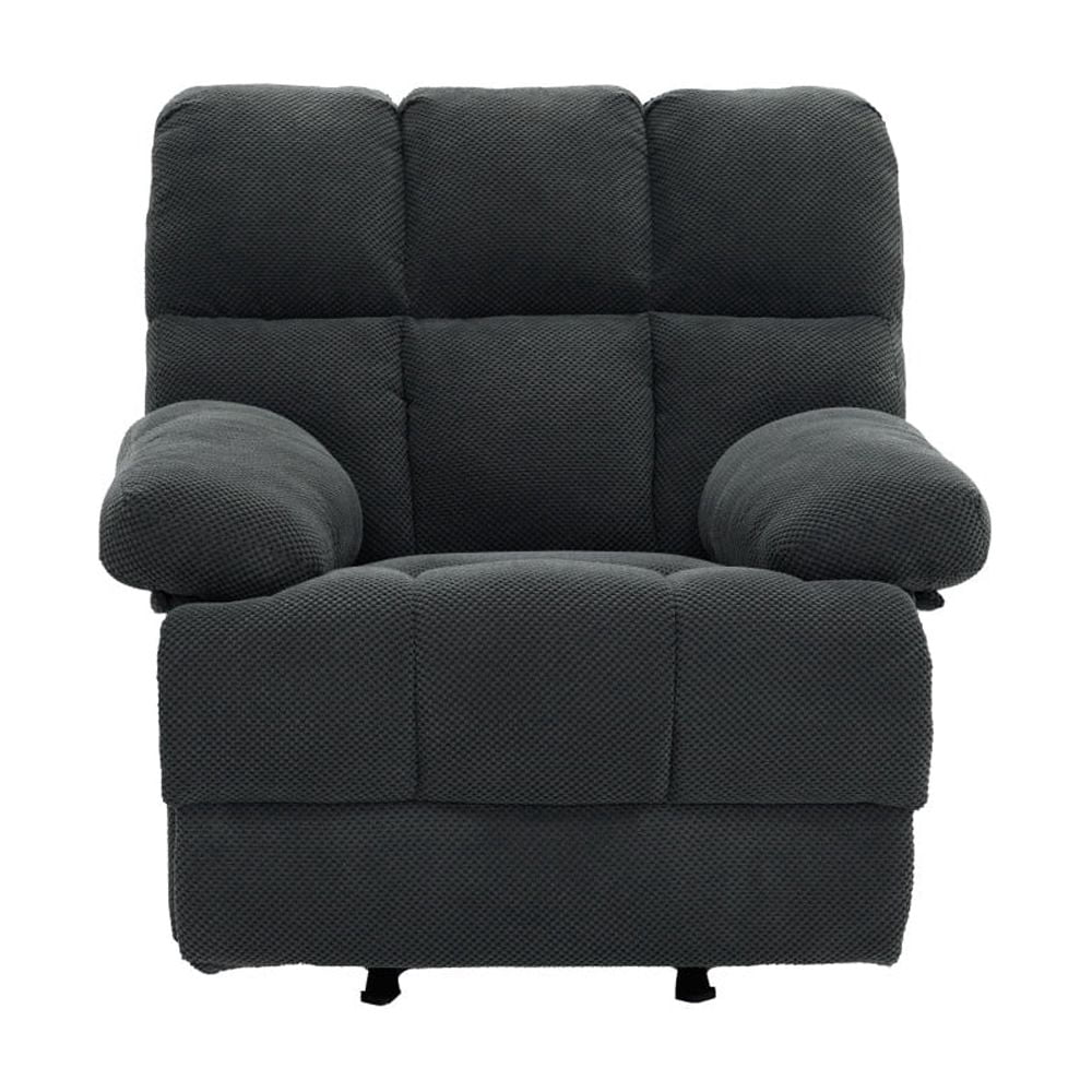 Modern Manual Rocker Recliner Chair, Dark Gray Nubby Fabric Rocking ...