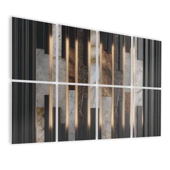 Marble 8 Pack Art Acoustic Panels Sound Absorbing 3d classic panel wood marble 3d Decorative Soundproof Wall Panels Self Adhesive for Nursery Game Room Bedroom 48"x32"