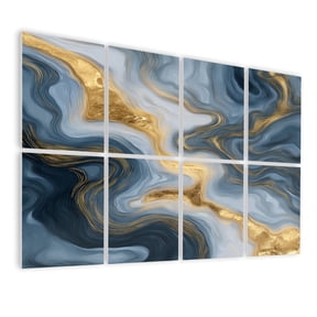 Marble 8 Pack Art Acoustic Panels Sound Absorbing Marble texture Silver gold grey blue black abstract Decorative Soundproof Wall Panels Self Adhesive for Nursery Game Room Bedroom 48"x32"