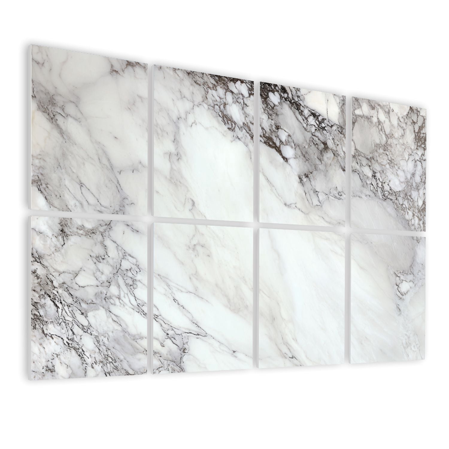 Marble 8 Pack Art Acoustic Panels Sound Absorbing White marble Decorative Soundproof Wall Panels Self Adhesive for Nursery Game Room Bedroom 48"x32"