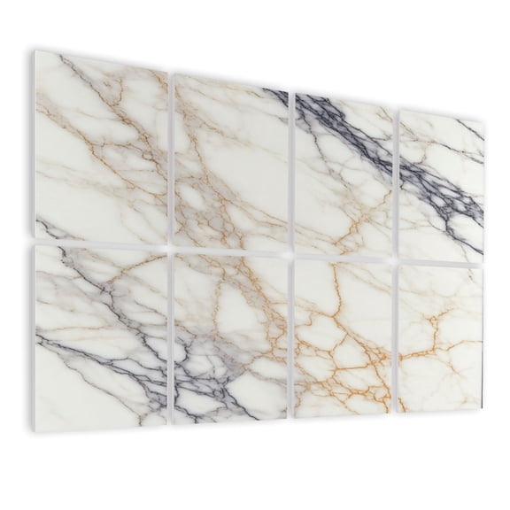 Modern Marble 8 Pack Art Acoustic Panels Sound Absorbing large marble texture details purples gold white Decorative Soundproof Wall Panels Self Adhesive for Nursery Game Room Bedroom 48"x32"