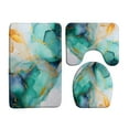 thumbnail image 1 of Modern Marble Bath Mat Set Gold Lines Green Textured Pattern Abstract Bathroom Decor Non-slip Rugs Toilet Lid Cover, 1 of 5