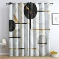 thumbnail image 1 of Modern Marble Curtains For Living Room, Abstract Geometric Blackout Curtains For Bedroom - Black White And Gold Decor Window Curtains 52"W x 63"L (Pack of 2), 1 of 6
