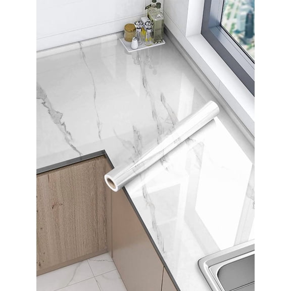 Modern Marble PVC Kitchen Sticker, Waterproof Oil-Proof Wall Renovation Vinyl Decal for Home Decor, Spring Refresh Birthday Graduation Gift