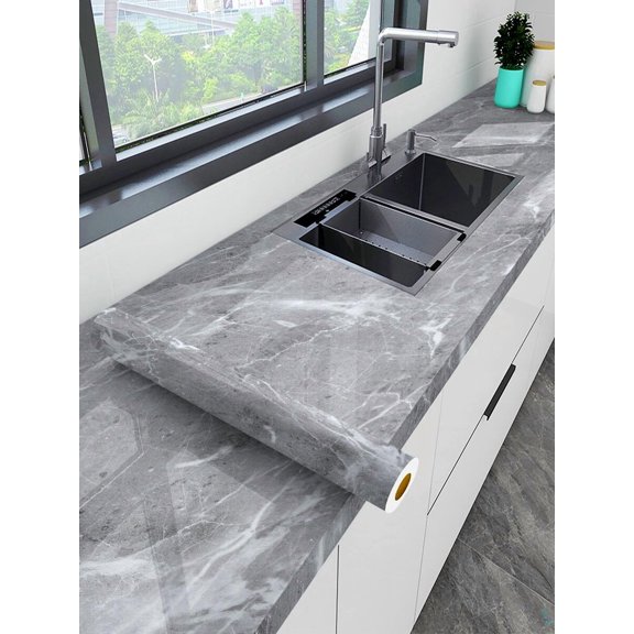 Modern Marble PVC Kitchen Sticker, Waterproof Oil-Proof Wall Renovation Vinyl Decal for Home Decor, Spring Refresh Birthday Graduation Gift