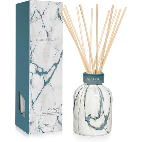 Modern Marble Reed Diffuser Set - Includes Reed Diffuser Sticks, Scented Oil & Glass Bottle - Luxury Scents for Bedroom Decor & Bathroom Air Freshener - Volcano (5.7 fl oz)
