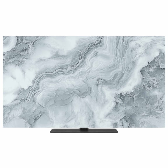 Modern Marble TV Dust Cover,Stretchable TV Screen Desktop Computer Protector Cover,Abstract Ink Painting Art Contemporary Television Dustproof Slipcover for 19–24 Inch Flat or Curved TVs