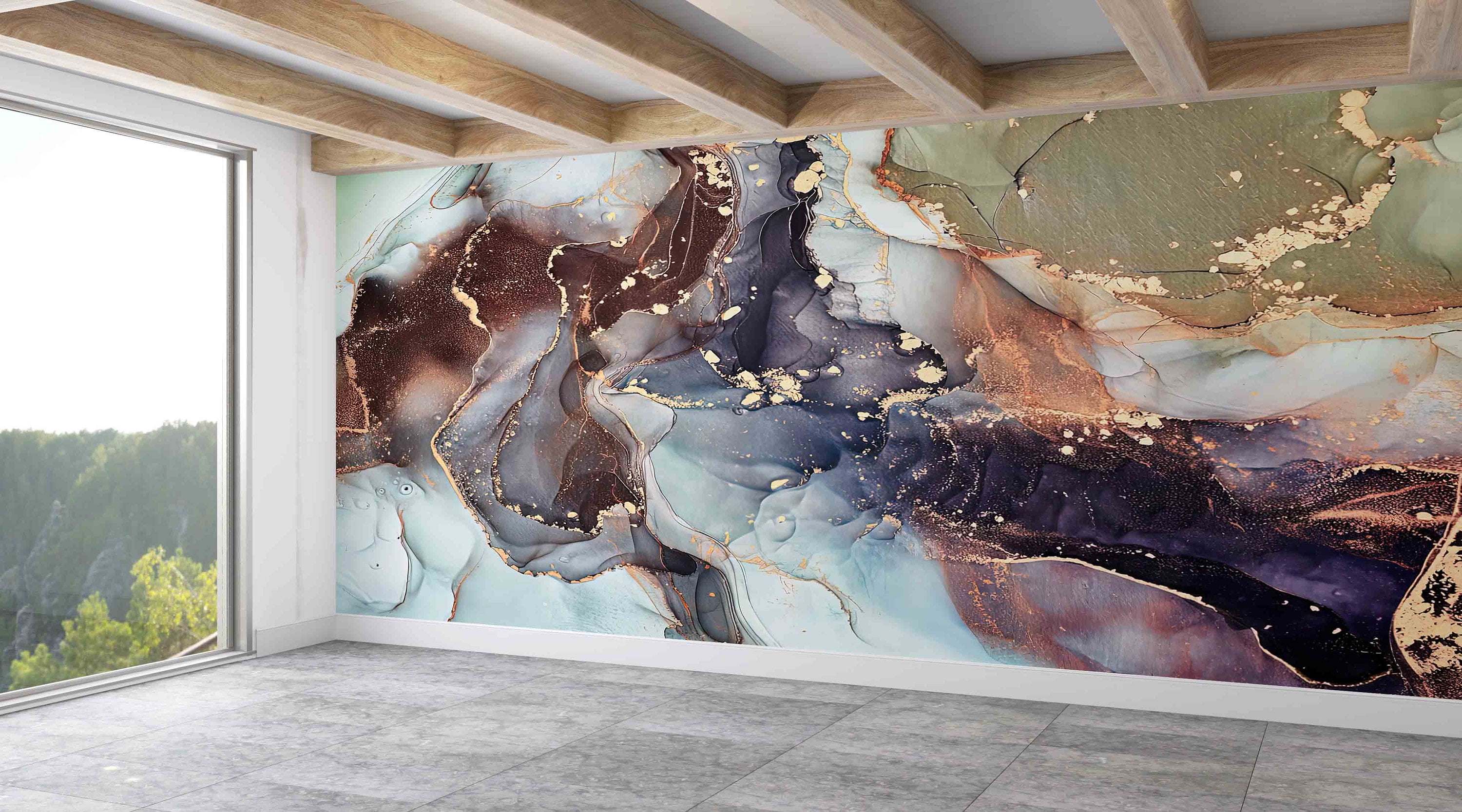 Modern Marble Wall Art Alcohol Ink Wallpaper 3D Wallpaper Modern Photo Inspiration