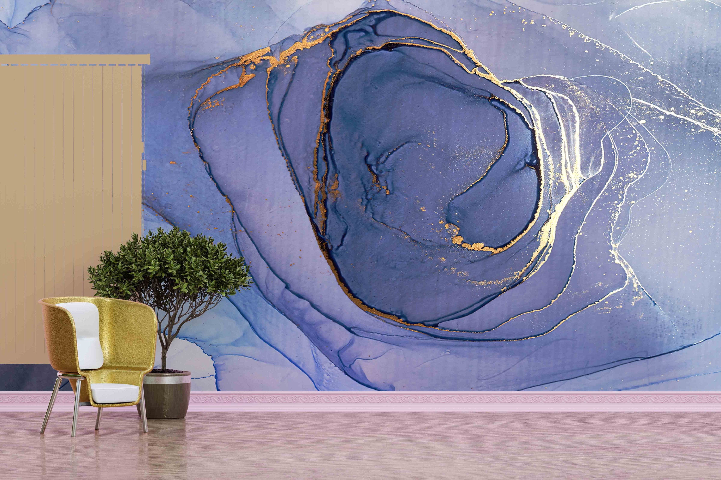 Modern Marble Wall Art, Wallpaper Wall Art, Custom Wallpaper, Purple ...