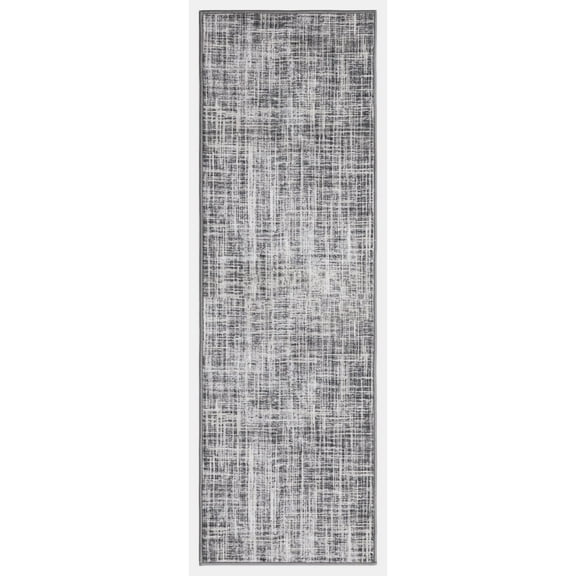 Modern Marvel Ivory 2 ft. x 7 ft. Machine Washable Abstract Indoor Area Rug