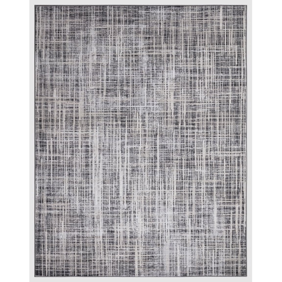 Modern Marvel Ivory 5 ft. x 7 ft. Machine Washable Abstract Indoor Area Rug