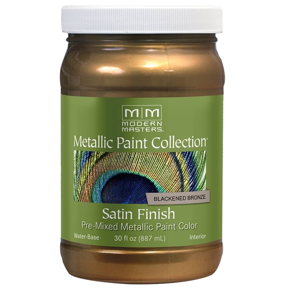 30 oz Modern Masters ME238 Blackened Bronze Metallic Paint Collection, Satin Water-Based Decorative Metallic Paint