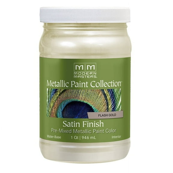 Modern Masters ME16432 Flash Gold Metallic Paint, 1 Quart