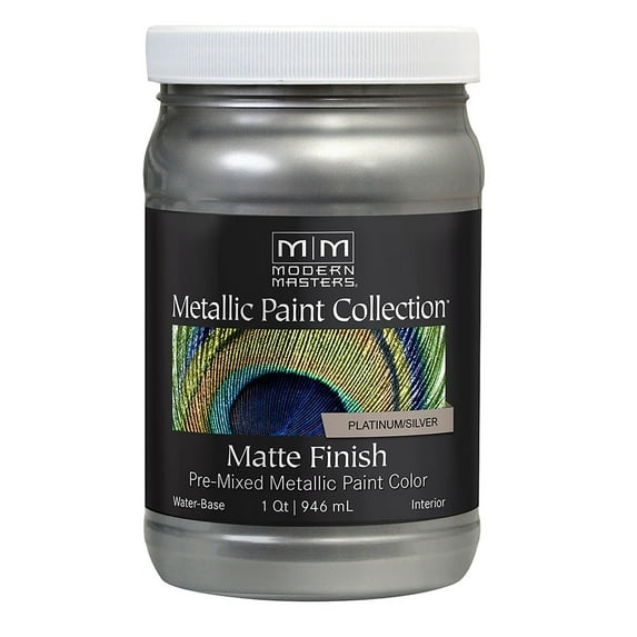 Modern Masters MM59132 Protective Enamel Platinum Metallic Paint, 1 Quart