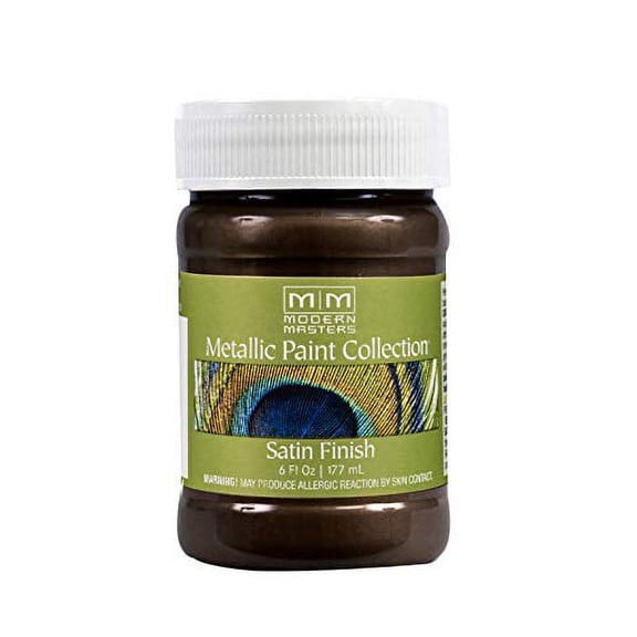 5.5 oz Modern Masters ME525 Ground Coffee Metallic Paint Collection, Satin Water-Based Decorative Metallic Paint