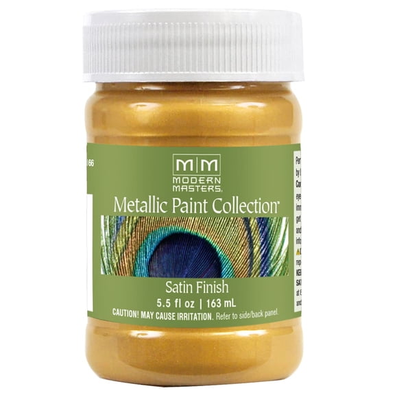 5.5 oz Modern Masters ME658 Gold Rush Metallic Paint Collection, Satin Water-Based Decorative Metallic Paint