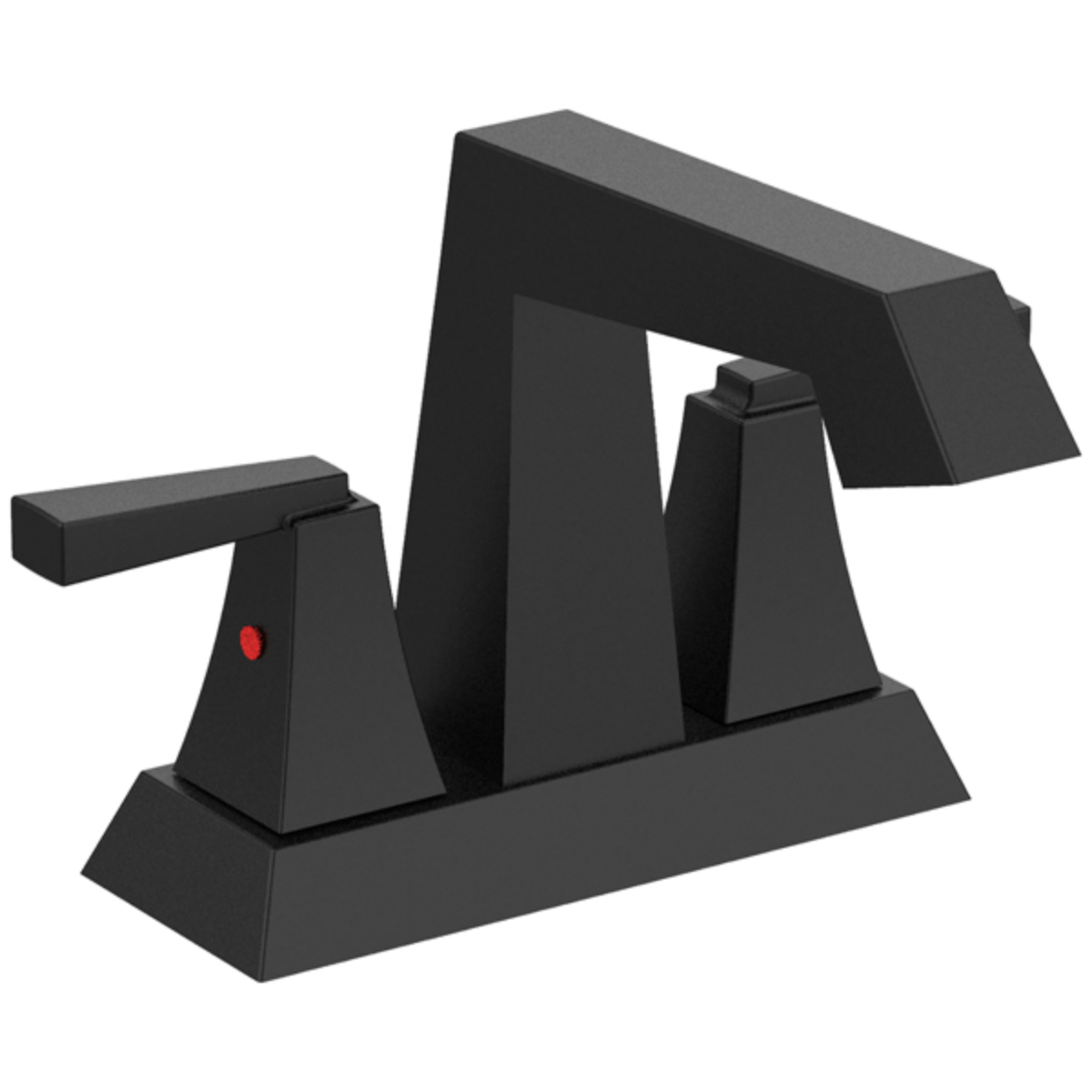 Modern Matte Black 2Handle Bathroom Faucet with Pop Up Drain & Supply