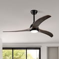 thumbnail image 1 of Modern Matte Black 52 Indoor Outdoor Ceiling Fan with Light & Remote Control, 6 Speed, Noiseless., 1 of 1