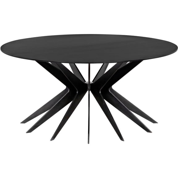 Modern Matte Black Industrial Steel Spider Coffee Table