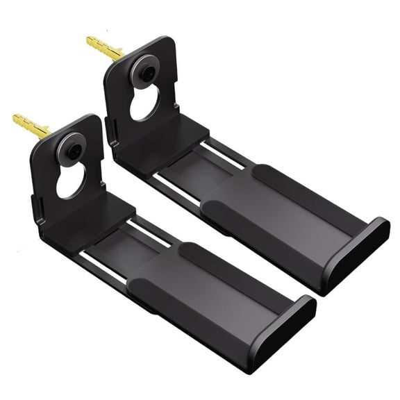 Modern Matte Black Soundbar Wall Mount Adjustable Length Metal Frame L Shaped