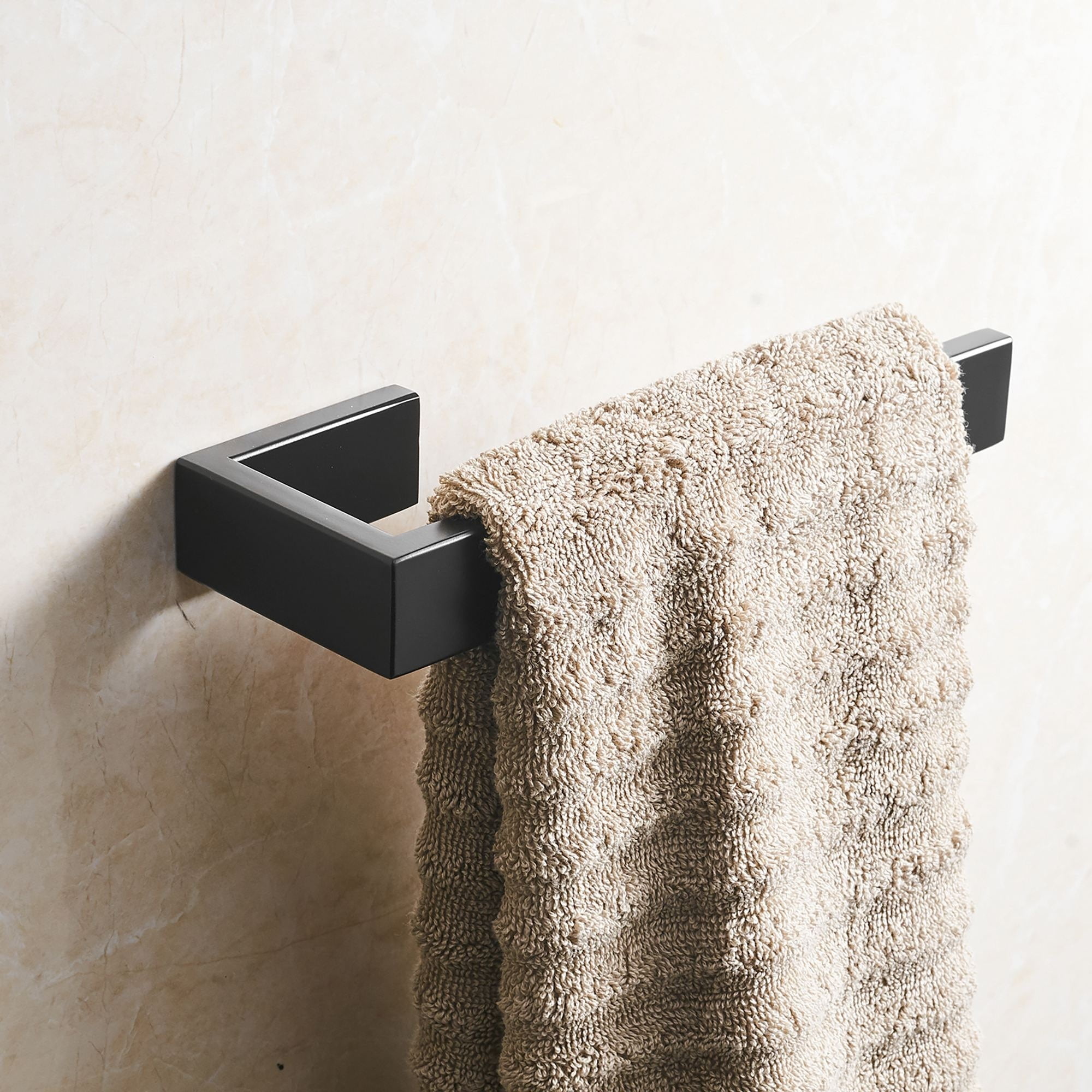 Modern Matte Black Stainless Steel Wall Mounted Towel Bar