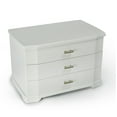 thumbnail image 1 of Modern Matte White 18 Note Ballerina 3 Tiered Musical Jewelry Box - Easy Song Selection - Everything is Beautiful, 1 of 2
