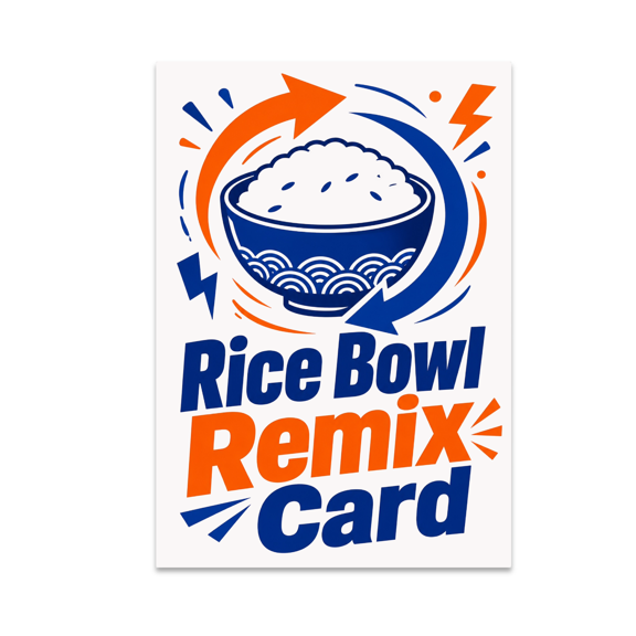 Modern Meal Prep Ideas - Rice Bowl Remix Card - 13x19 Poster Print