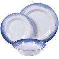 Modern Melamine Dinnerware Set for 4 12pcs Plates and Bowls Indoor