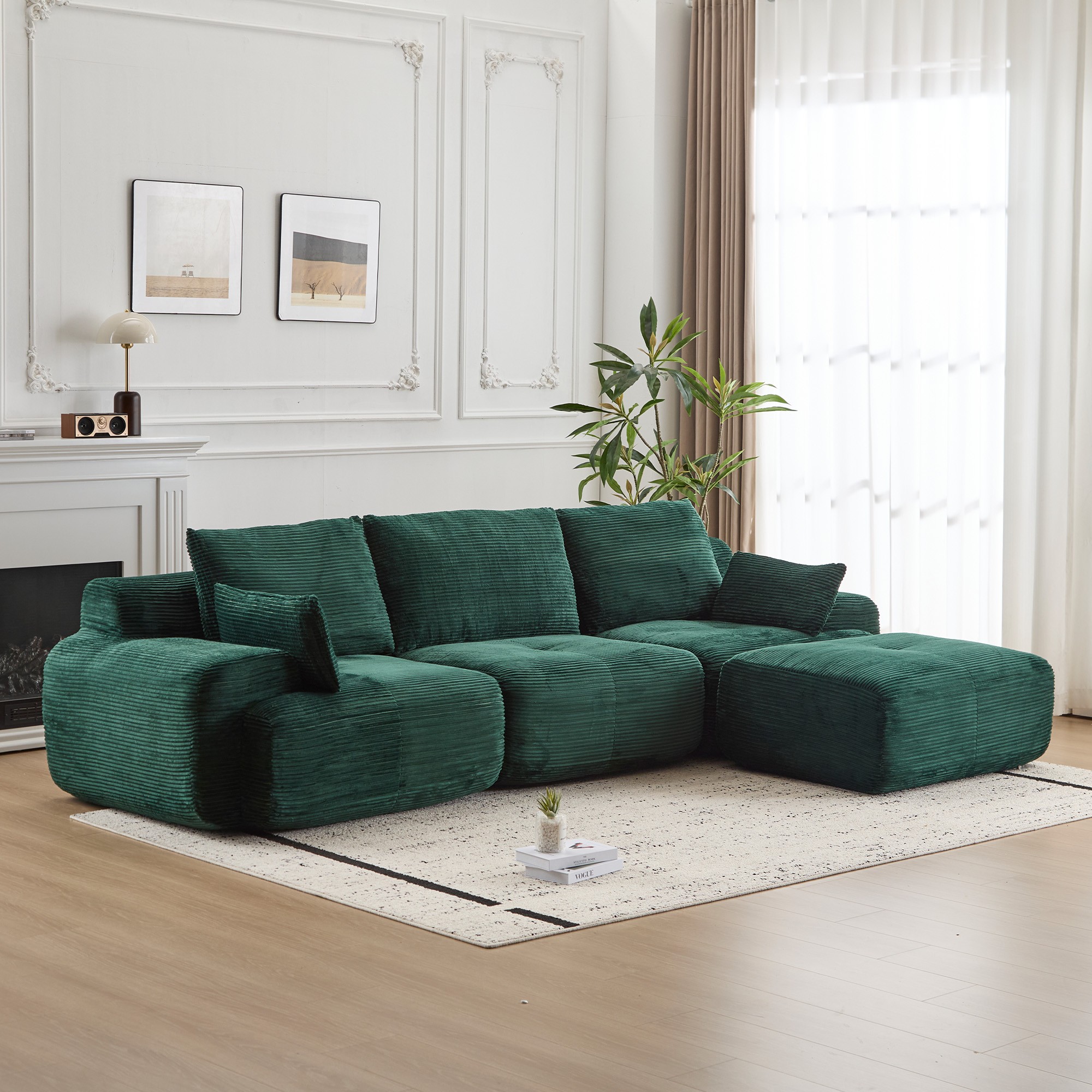 Modern Memory Foam Compressed Sofa,Large Sectional Couches for Living