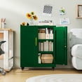 thumbnail image 1 of Modern Metal Accent Storage Cabinet with Doors and 2 Adjustable Shelves for Bathroom Home Office Living Room, 1 of 7
