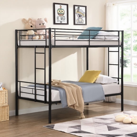Modern Metal Bunk Bed Black | Save Space & Easy Assembly