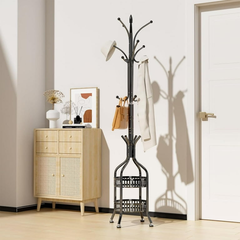 Coat Hanger 2024 Stand,Hall Tree With 12 Hooks