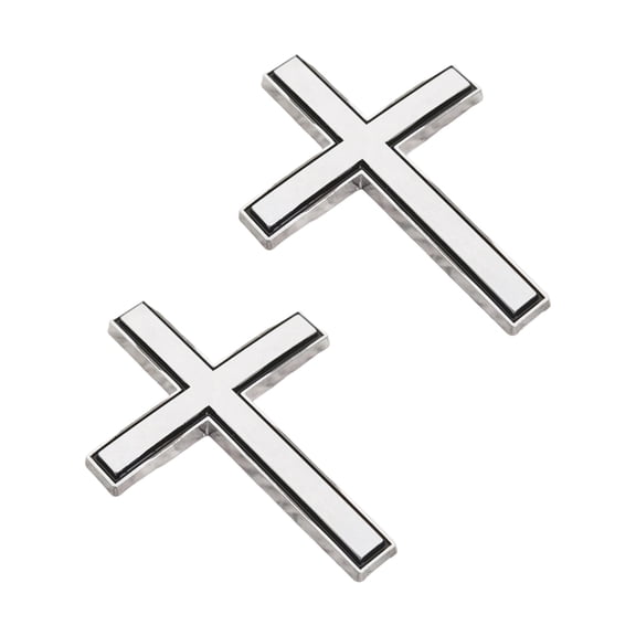 Modern Metal Crosses Car Emblems Fade Resistant Design Unique Vehicle Decoration Metal Auto Body Emblems
