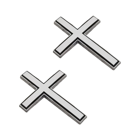 Modern Metal Crosses Car Emblems Fade Resistant Design Unique Vehicle Decoration Metal Auto Body Emblems