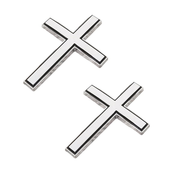 Modern Metal Crosses Car Emblems Fade Resistant Design Unique Vehicle Decoration Metal Auto Body Emblems