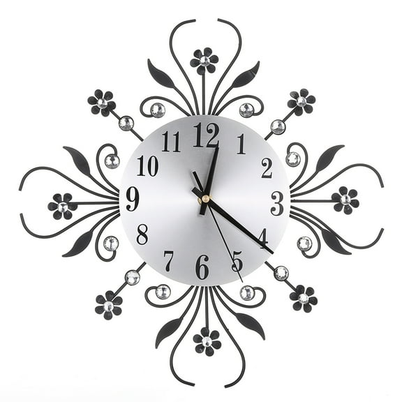 Hemobllo Wall Clock Silent Non Ticking Metal Timekeeping Family Living Room 1Pack