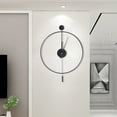 thumbnail image 1 of Modern Metal Large Wall Clock Metal Pointers Silent Quartz Movement Decorative Living Room Silent Clock - Black, 1 of 11
