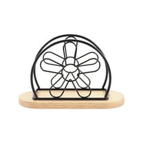 Modern Metal Napkin Rack 6.1x3.94in Iron Tabletop Holder for Kitchen Countertop Cocktail Napkins Indoor Outdoor Use (Matte Black/B)