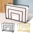 thumbnail image 1 of Modern Metal Napkin Rack Iron | Gold or Black | Vertical Tabletop Napkin Holder for Kitchen, Countertops, Dining, Restaurants | Space-Saving Cocktail Napkin Organizer 6.02"x4.25" Holds Various Sizes, 1 of 6