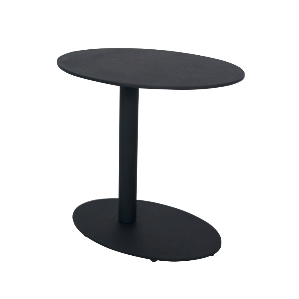 Modern Metal Outdoor Side Table With Oval Top and Base, Black- Saltoro Sherpi - image 1 of 3