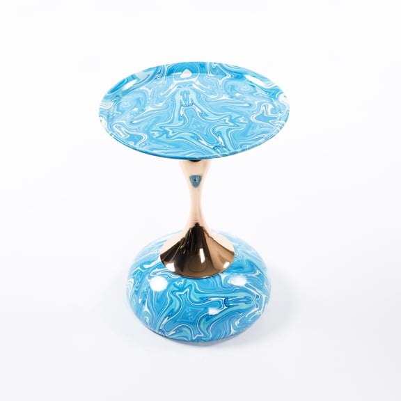 Modern Metal Side Table - Tail Design For Bedroom & Living Area Beverage Round Livingroom