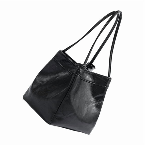 Modern Metallic Effect Bucket Handbag Fashion Evening Strap Wear Resistant PU Fabric Top Handle Purse for Women