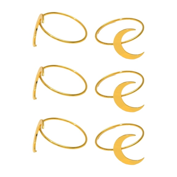 Modern Metallic Moon Napkin Rings Decorative Dinnerware Essential For Parties Weddings User Friendly Materials