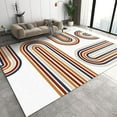 thumbnail image 1 of Modern Mid-Century Boho Rug, Nordic Abstract Red Orange Navy Blue Cream Geometry Area Rug, Anti-Slip Washable Absorbent Nursery Carpet For Floor Bedroom Entryway Kitchen Pet 5x6ft, 1 of 6