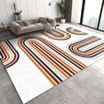 thumbnail image 1 of Modern Mid-Century Boho Rug, Nordic Abstract Red Orange Navy Blue Cream Geometry Area Rug, Anti-Slip Washable Absorbent Nursery Carpet For Floor Bedroom Entryway Kitchen Pet 1x2ft, 1 of 6