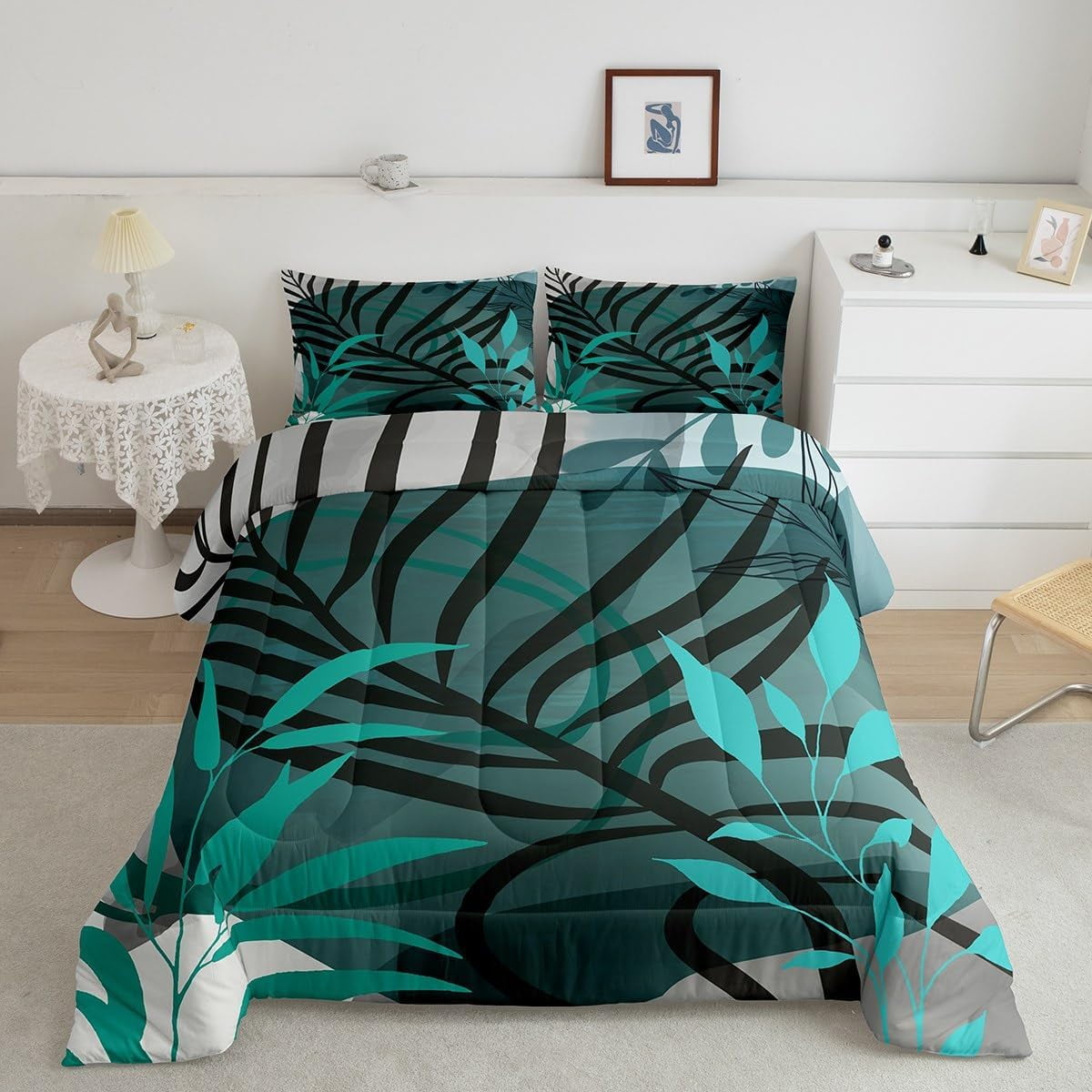 Modern Mid Century Comforter Full Retro Atomic Bedding Set Grid Down Comforter Vintage Fifties