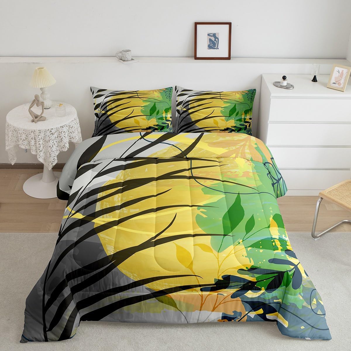 Modern Mid Century Comforter Full Retro Atomic Bedding Set Grid Down Comforter Vintage Fifties