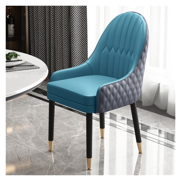 Modern Mid-Century Dining Chairs Faux Leather Accent Armchair with Solid Wood Legs,Vanity Lounge Chairs Dining Room Chair for Kitchen Living Room