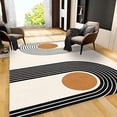 thumbnail image 1 of Modern Mid-Century Orange Geometry Cream Kids Area Rug, Nordic Boho Sun Living Room Rug, Soft Anti-Slip Easy Clean Durable Foldable Nursery Mat For Bedroom Entryway Kitchen 2x3ft, 1 of 6